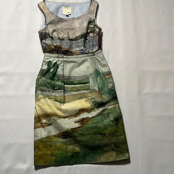 Anthropologie Dresses & Skirts - ANTHROPOLOGY ODILLE SLEEVELESS LANDSCAPE PAINTING DRESS SIZE O.